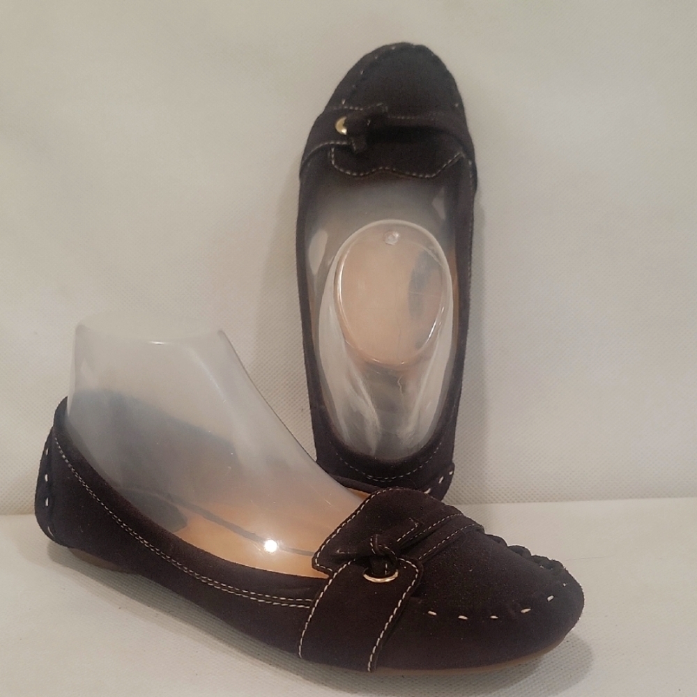 KATE SPADE NEW YORK BROWN SUEDE LEATHER FLATS (sz 8-1/2)